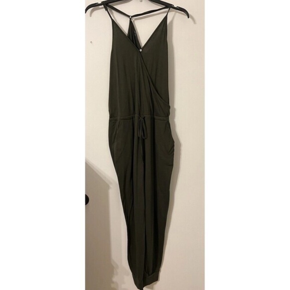 Pretty Garden Solid‎ Green Jumpsuit Joggers STRETCH Women's M